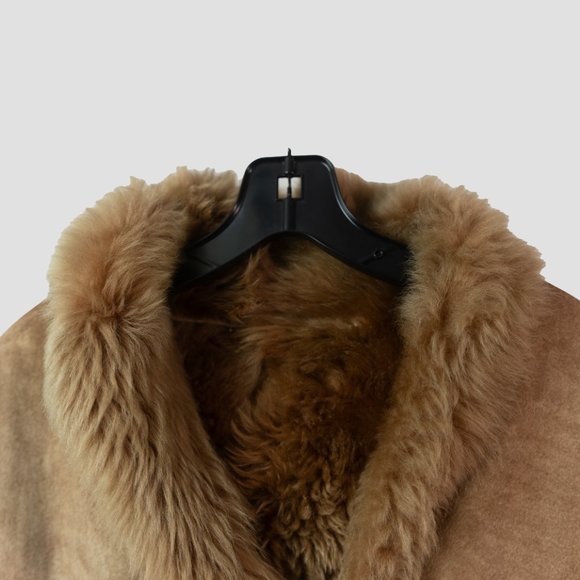 Shearling Full-Length Coat with turn-up sleeve cuffs - Picture 5 of 16